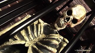 Gorgeous brunette chick takes a long dick in her shaved pussy