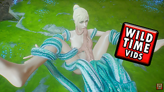 Hot Blonde Fucked By An Alien in the cave